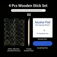 Kit d'outils de manucure professionnel pour pose d'ongles : lime à ongles, lingettes alcoolisées, bâtonnet, dissolvant de colle gelée, ensemble d'outils pour ongles