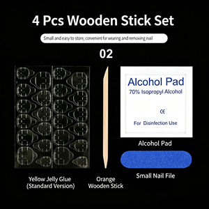 Kit d'outils de manucure professionnel pour pose d'ongles : lime à ongles, lingettes alcoolisées, bâtonnet, dissolvant de colle gelée, ensemble d'outils pour ongles - Product Image 3