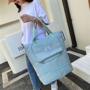 <span class=keywords><strong>Sac</strong></span> <span class=keywords><strong>de</strong></span> <span class=keywords><strong>sport</strong></span> pliable à double compartiment pour <span class=keywords><strong>femme</strong></span>, grande capacité, en nylon coloré, avec séparation humide/sec, idéal pour le fitness - Product Image 3
