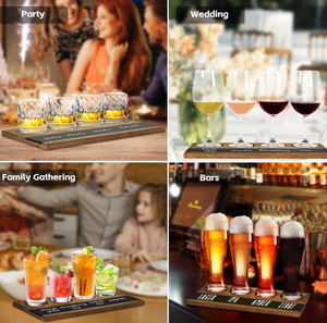 Tabla de Degustación de <span class=keywords><strong>Cerveza</strong></span> y Whisky Rectangular, Rústica, de Madera Marrón, Ecológica y Duradera para Uso en Bares - Product Image 3