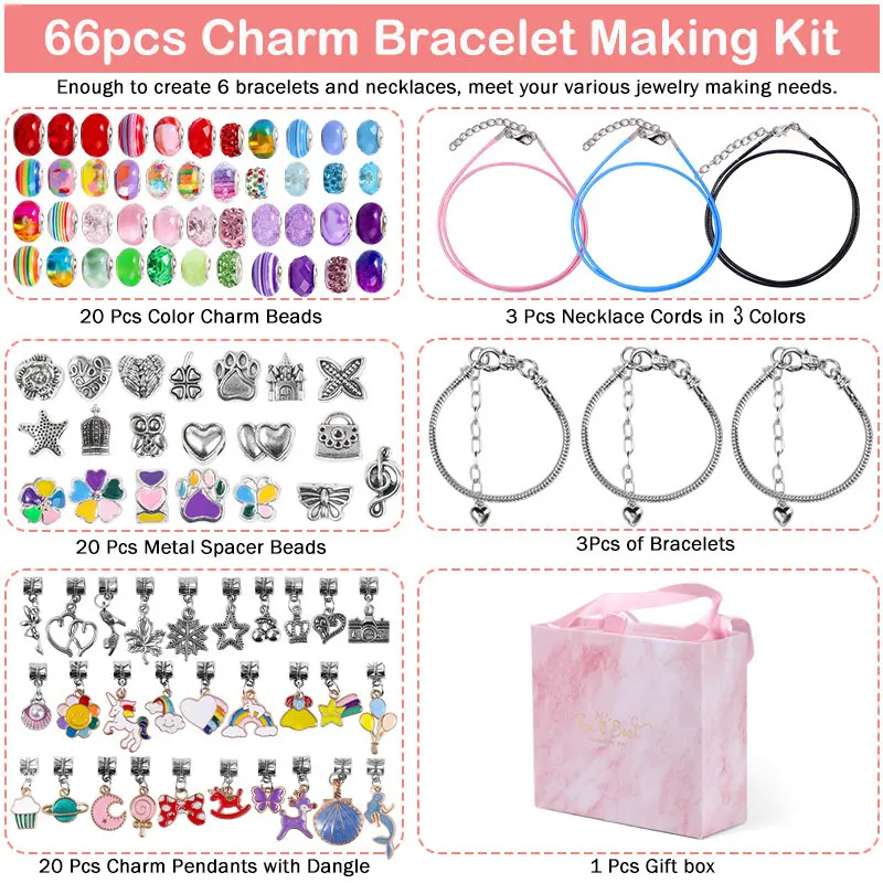 Qiao OEM/ODM DIY Bracelet Making Kit Beads Pendant Charms Bracelets Necklace String Jewelry Making Accessories Kit