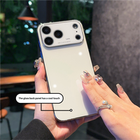 NOUVEAU Coque de téléphone en verre brillant pour iPhone 17 Air 16 Plus 15 14 13 12 Pro Max, protection de l'objectif de l'appareil photo, antichoc, coque rigide