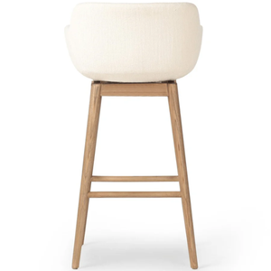 Tabouret de bar pivotant Hannah en bois, robuste, pour intérieur, en cuir véritable (hyde/hide), idéal pour bar à domicile et salle à manger - Product Image 2