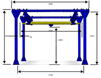 Système de rail rigide d'usine OEM pour grue légère 250 kg 2 m Q355B, manutention de matériaux sur rail personnalisée avec certification CE ISO