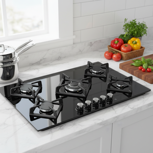 Cuisinière à gaz de table à 5 brûleurs en verre trempé pour la cuisine à domicile - Product Image 5