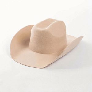Wholesale 100% Wool Felt Cowgirl Hat Women Men Wide Brim Western White Cowboy Hat - Product Image 2