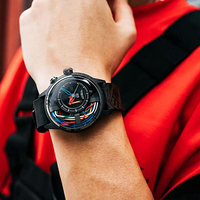 Reloj de Cuarzo Japonés de Diseño Eléctrico Único, Reloj de Cuarzo con Esfera Luminosa de 3 BAR, Relojes de Lujo Personalizados para Hombre