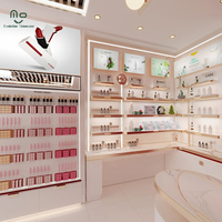 Comptoir de magasin de cosmétiques en contreplaqué de haute qualité, tables de présentation pour magasin de maquillage, armoires, présentoir à rouges à lèvres, kiosque, éclairage LED pour centre commercial