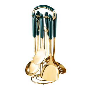 Factory Price 7 Pcs Luxury Kitchen <strong>Cooking</strong> Ceramic Handle Stainless Steel Utensils Kitchen <strong>Cooking</strong> <strong>Set</strong> - Product Image 4