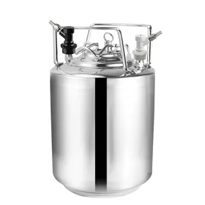10L 2.5 Gallon Cornelius Style OB Keg,Stainless Steel Kegerator Beer Barrel Keg with Ball Lock Disconnect Connector & Swivel Nut
