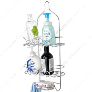 Étagère de salle de bain à 3 niveaux, support mural d'angle pour gel douche et savon, design rond durable - Product Image 1