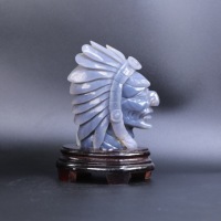 Sculpture de portrait en agate sculptée à la main, œuvre d'art en pierre fine, cadeau personnalisable, décoration