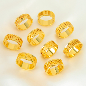 Anillos de Diseñador de Moda Personalizados al por Mayor, Anillos de Lujo para Mujer Chapados en Oro de 24k Que No Se Deslustran, para Usar en Fiestas - Product Image 6