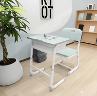 Ensemble moderne de bureau et chaise en métal et bois, réglable en hauteur, démontable, pour salle de classe, école et bureau à domicile