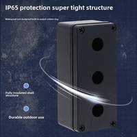 Boîtier de commande à bouton 22 mm noir IP65 pour extérieur, interrupteur d'alimentation, bouton d'arrêt d'urgence, voyant lumineux, modèle épaissi en ABS