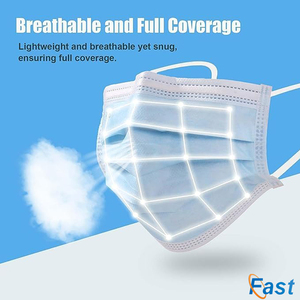 Khẩu trang dùng một lần màu xanh da OEM ODM 100 chiếc, khẩu trang dùng một lần màu đen với bao bì tùy chỉnh - Product Image 3