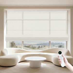 Persiana Enrollable Romana Motorizada de Alta Calidad con Control Remoto Inteligente Eléctrico <span class=keywords><strong>sin</strong></span> Perforaciones para Ventana - Product Image 1