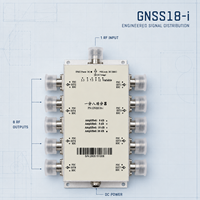 Répartiteur de puissance GNSS passif 1-vers-8, gain 0 dB, plage de fréquences 1,1-1,7 GHz, impédance 50, boîtier métallique argenté pour stations de base