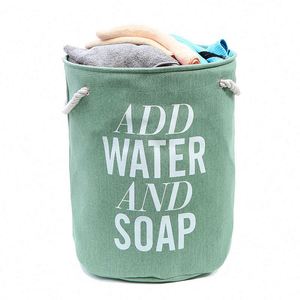 Custom Fabric <b>Laundry</b> Storage <b>Bucket</b> Large Round Foldable <b>Laundry</b> Basket Living Room Clothing Bags Sundries Storage Baskets - Product Image 1