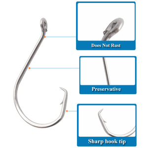 Anzuelo de pesca Luya de acero de alto carbono tipo pico de águila 7384, paquete de 10, accesorio para montaje Texas y señuelos blandos, para pesca de lubina - Product Image 5