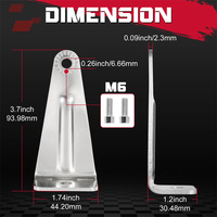 Une paire de supports latéraux en forme de L en acier inoxydable chromé pour barre lumineuse LED de voiture droite ou courbée 4X4