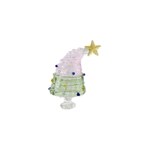 Großhandel Maßgefertigte Zweifarbige Murano-Glas Weihnachtsbäume Handgefertigte Lampwork Farbverlauf Kristall Weihnachtsbaum-Figuren Lieferant
