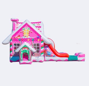 Tobogán Inflable Combinado Seco/Húmedo Candy Combo, <span class=keywords><strong>de</strong></span> Grado Comercial para Fiestas, Cumpleaños y Eventos con Tobogán y Área <span class=keywords><strong>de</strong></span> Brinco - Product Image 2