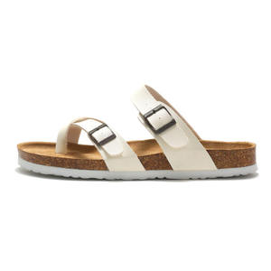 Zapatos de moda para hombre, sandalias planas de cuero, pantuflas de corcho para mujer, zapatos de estilo para caminar por la playa al aire libre, zapatos de plataforma antideslizantes. - Product Image 3
