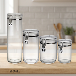 Airtight BPA Free Freshness Preservation Classic Clamp Lid Food Storage Container Acrylic <b>Canister</b> <b>Set</b> Round EL Kitchen Camping - Product Image 3