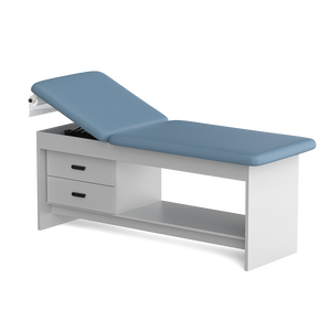 Lettino da Visita Manuale Serie Gamba a Pannello per Trattamenti Medici e Massaggi, Arredamento Ospedaliero in Legno Massello per Clinica con Rivestimento Interamente in Laminato - Product Image 3