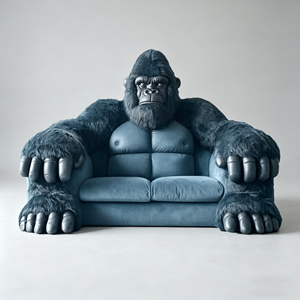 Giant Gorilla Couch Furry Gorilla <b>Sofa</b> Comfortable Cushion for Hotel Lobby Leisure Area Seating - Product Image 4
