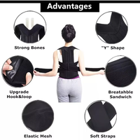 Correcteur de posture avec logo personnalisé, soutien dorsal complet réglable, soulagement des douleurs du haut et du bas du dos, redresseur d'épaules, attelle dorsale