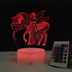 Bébé Enfants <span class=keywords><strong>anime</strong></span> licorne 3D Led Veilleuse <span class=keywords><strong>anime</strong></span> 7 Couleur Changeante Lampe De Table - Product Image 5