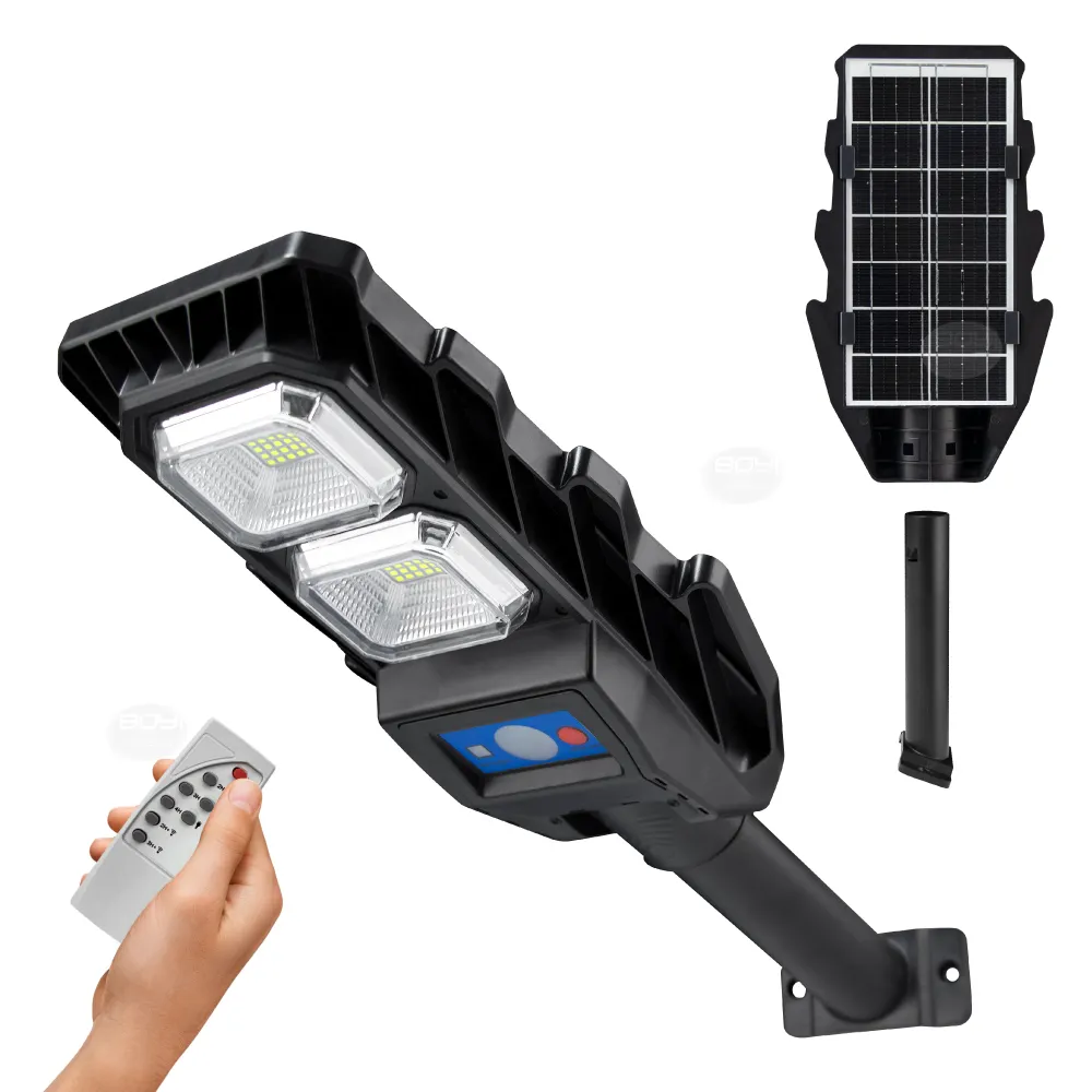 Solar powered ip66 automatic all in one street light with timer switch