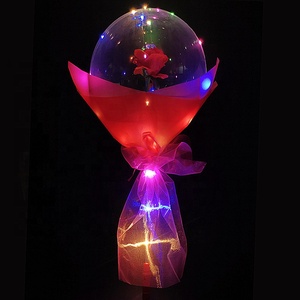 Ballon lumineux LED romantique Bouquet de roses Ballon bobo en latex transparent avec rose pour la fête de noël Saint Valentin - Product Image 4