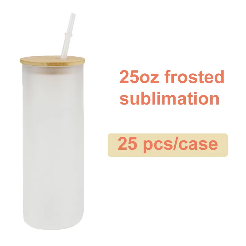 USA Warehouse 12oz 16oz DIY blank sublimation Can Shaped Beer Glass Cups with bamboo lid and straw beer can glass for iced coke