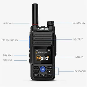 Free Earphones Realptt Radio Zello 6800mAH Poc walkie talkie for Hunting Trolley Talki