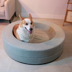 Estera <span class=keywords><strong>de</strong></span> dormir gruesa lavable desmontable transfronteriza patrón sólido terciopelo <span class=keywords><strong>perro</strong></span> grande invierno cama para mascotas casa para perros - Product Image 2