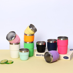 QX Wholesale 6oz <b>Double</b> <b>Wall</b> Stainless Steel Tumblers with Ceramic Lids Bulk Water <b>Mugs</b> for Back to School - Product Image 3