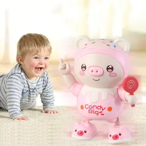 创意幼儿益智玩具电动跳舞猪搞笑摆动猪发光互动卡哇伊益智玩具