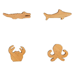 Juguetes de Animales de Madera Personalizados, Lindos y Educativos, Montessori, Animales del Bosque: Piranha, Foca, Canguro, Echidna, Juguete para Niños Pequeños - Product Image 4