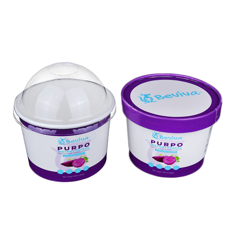 Custom Printed Disposable Biodegradable Paper Cup Ice Cream Packaging