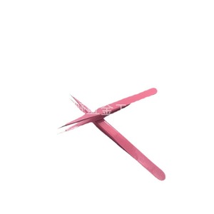 Curved Eyelash Tweezers 120mm Stainless Steel Precision Tool For Eyelash Extensions Pink - Product Image 3