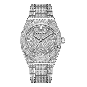 Hiphop Custom Luxury <strong>Iced</strong> Out Stainless Steel Case Quartz <strong>Watch</strong> with Luminous Dial for Men and Women - Product Image 2
