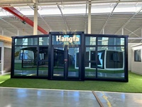 20ft 40ft Fertighaus Winziges Haus Schnell bau Vorgefertigtes tragbares mobiles modulares Vollglas Erweiterbares Container haus