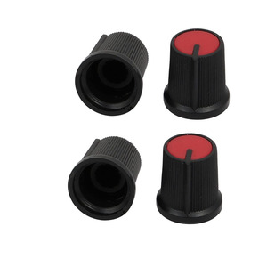 Op maat gemaakte CNC-gedraaide D-vormige potentiometerknop zwart wit - ABS gitaarknop 180 graden - Product Image 1