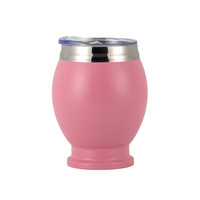 BORGE 12oz Double Paroi En Acier Inoxydable Vide Argentine Yerba Mate Gourde Mate Tasse À Thé Avec Bombollia Cuillère Paille