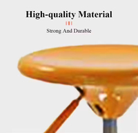 Chaise de bar ronde pivotante à base métallique ABS orange, vente chaude en gros à prix réduit