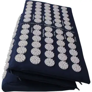 Tapis d'acupression en lin naturel personnalisé, tapis d'acupression à pointes en plastique pour les pieds, masseur, fabriqué en inde