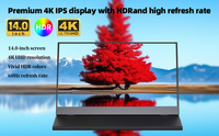 Écran portable 4K de 14 pouces à affichage LED Moniteur tactile 4K à double écran d'extension pour ordinateur portable